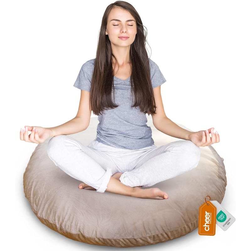 Cheer Collection Shredded Memory Foam Floor Pillow - Taupe