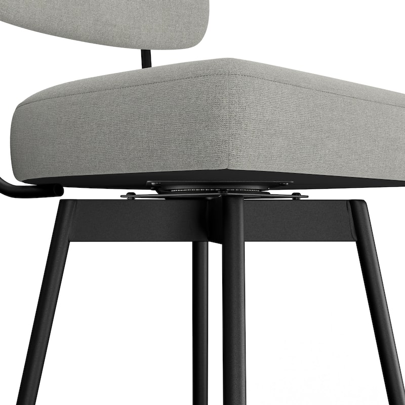 WYNDENHALL Meredith Modern Swivel Bar Stool (Set of 2) - 19.9" D x 18.9" W x 39.8" H