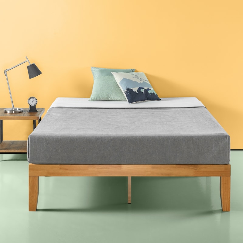 Priage by Zinus 14-inch Natural Solid Wood Platform Bed
