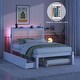preview thumbnail 4 of 58, Versatile Pull-Out Bed,Full Size Elegant Bed Frame with Rattan Headboard and Sockets