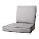 Haven Way Universal Outdoor Deep Seat Lounge Chair Cushion Set - 23x26 - Medium Gray with Charcoal Piping