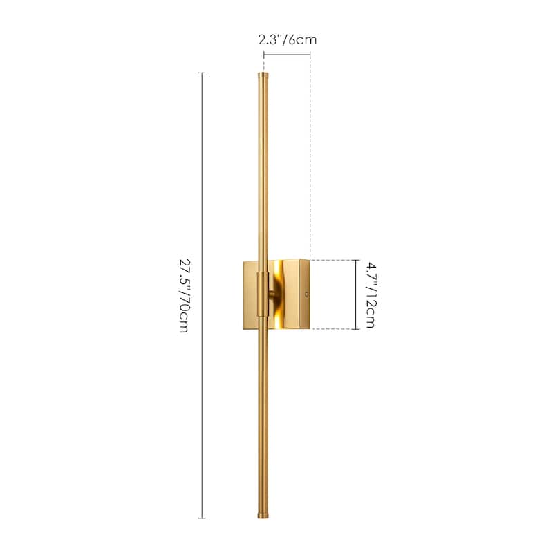 1-Light Modern Linear Aluminum Dimmable Integrated LED 3000K Warm Light Bathroom Vanity Lights for Mirror