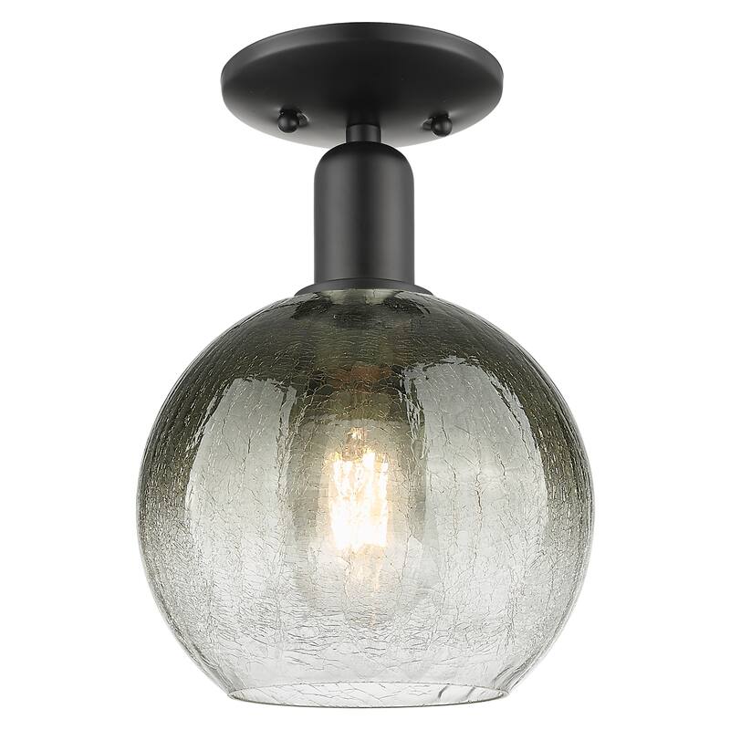 Innovations Lighting Downtown Urban - Brookhaven Globe - 1 Light 8" Semi-Flush Mount Light - Slate Shade/Matte Black