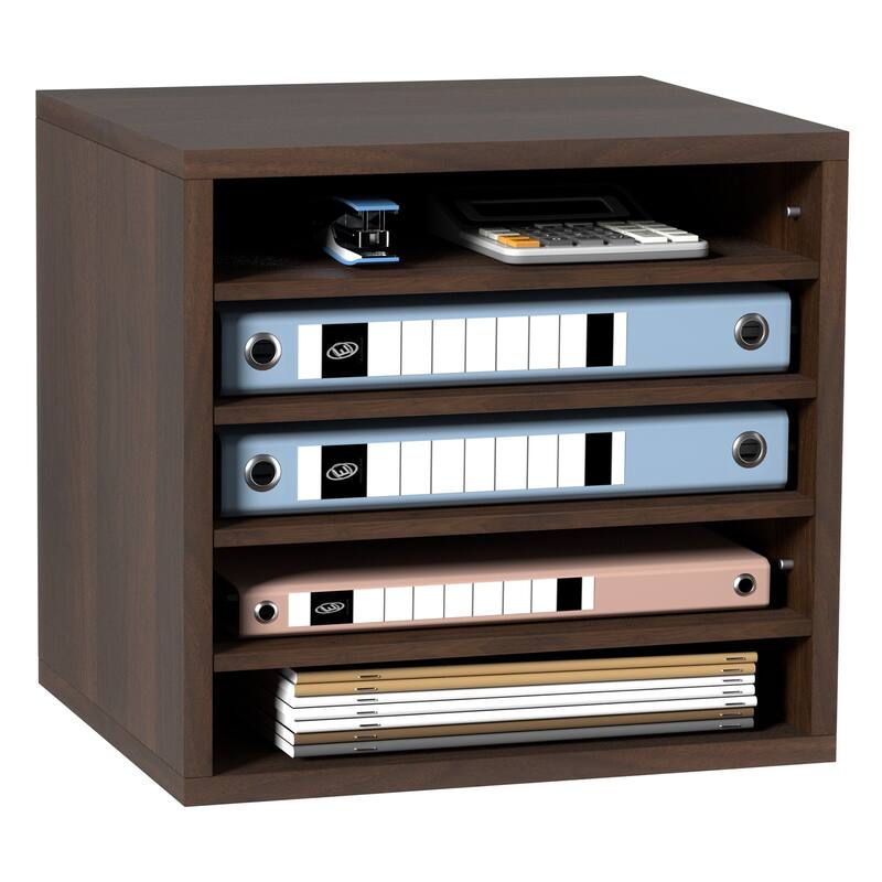 5 Compartments Office Literature Organizers Mailbox with Adjustable and Removable Shelves