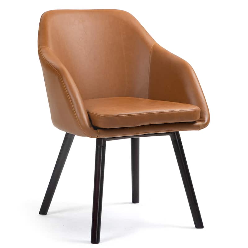 Carson Carrington Akrehamn Cappuccino Faux Leather Armchair (Set of 2)