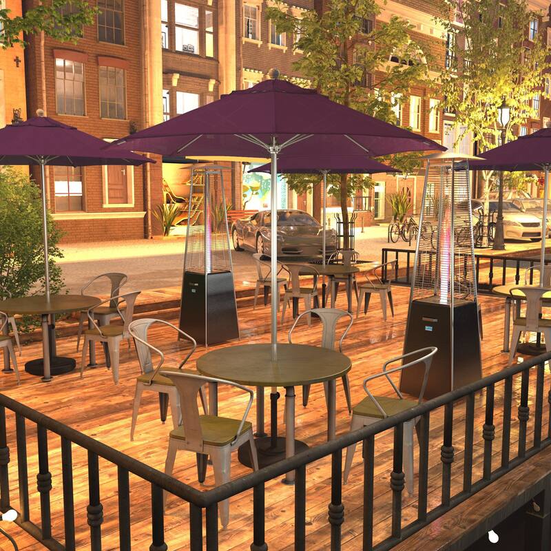 California Umbrella 7.5' Rd. Aluminum Frame, Fiberglass Rib Market Umbrella, Push Open,Anodized Silver Finish, Pacifica Fabric