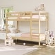 preview thumbnail 33 of 77, Walker Edison Simple Solid Wood Twin Over Twin Bunk Bed