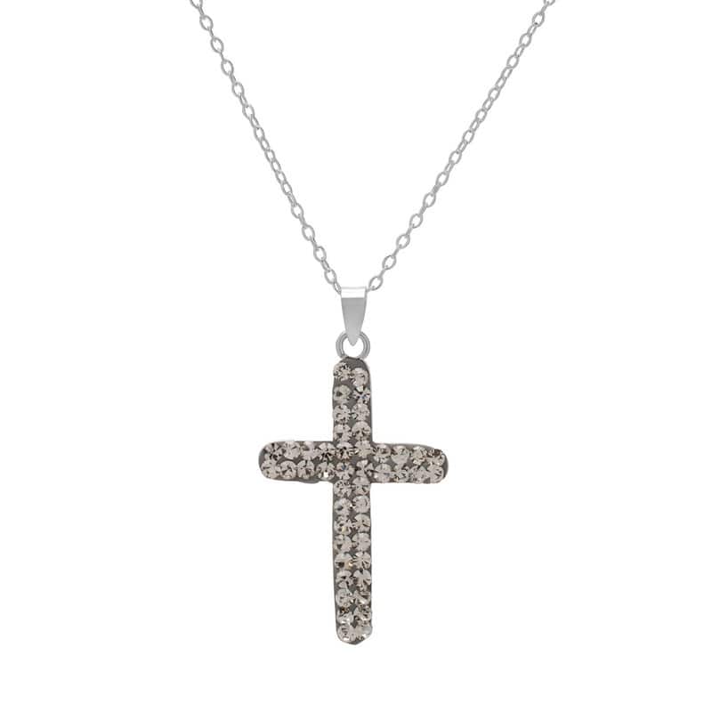 Victoria Townsend .925 Sterling Silver & Crystal Cross Pendant - Grey