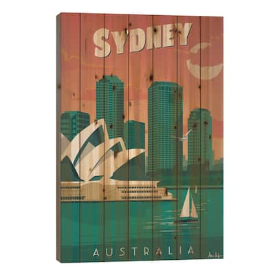 Sydney Print On Wood by IdeaStorm Studios - Multi-Color