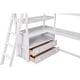 preview thumbnail 33 of 31, Twin Size Loft Bed with Desk and Shelves, Two Built-in Drawers, Gray