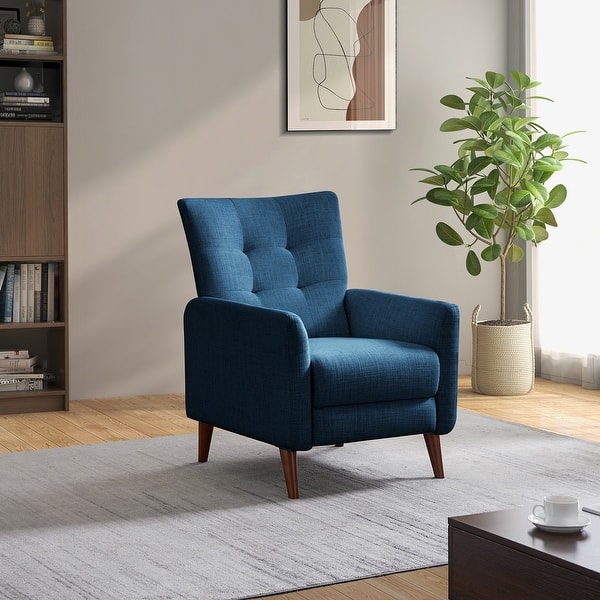 slide 2 of 48, Aurora Comfy Manual Recliner with Wood Base NAVY