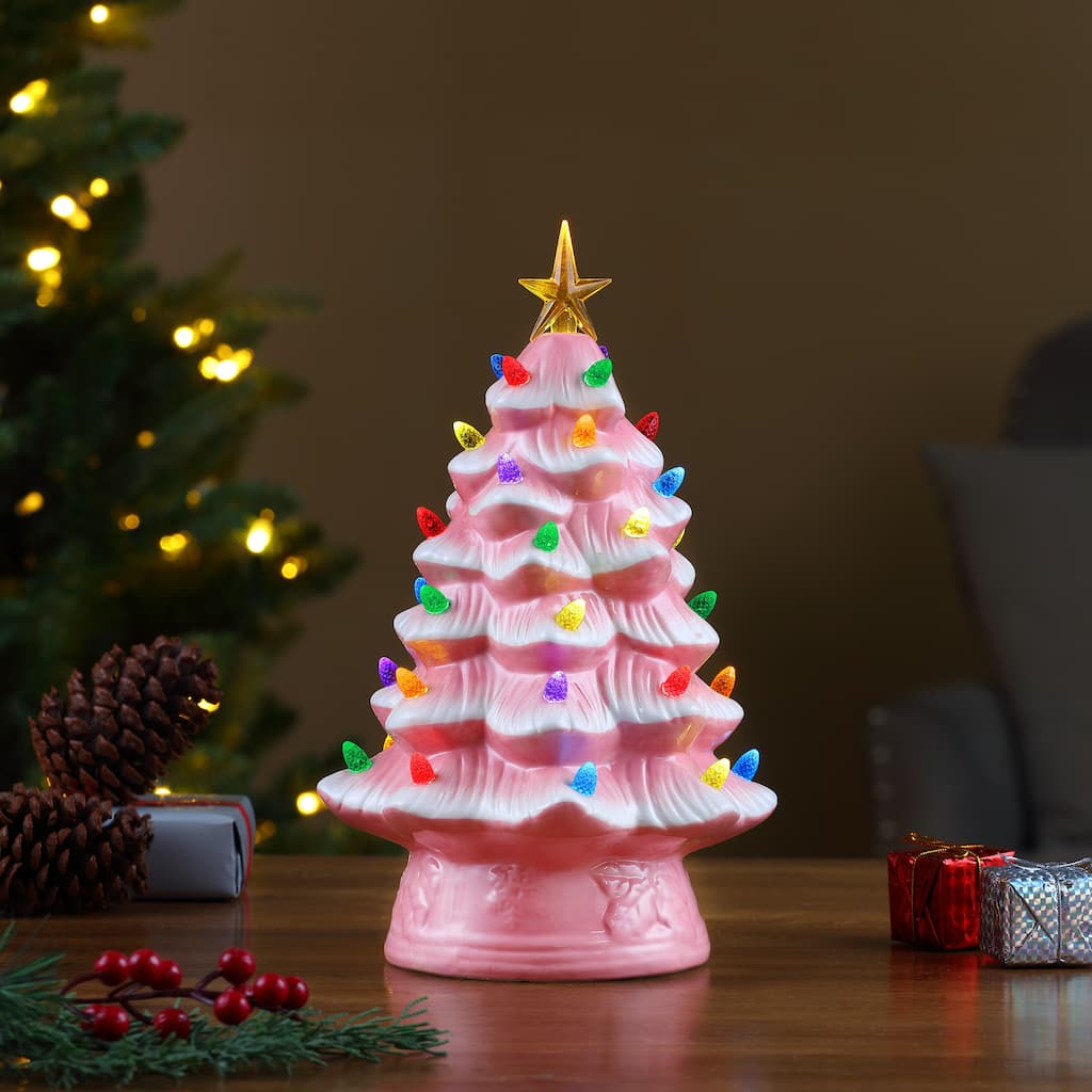 12" Nostalgic Ceramic Tree - Pink