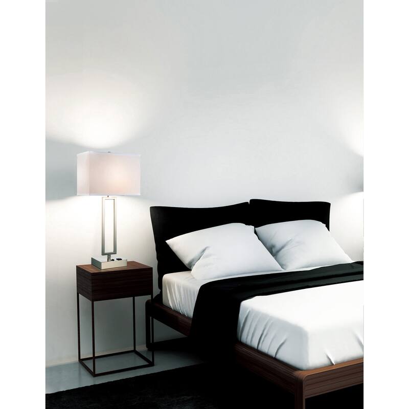 Torren 1 Light Table Lamp With Satin Nickel Finish