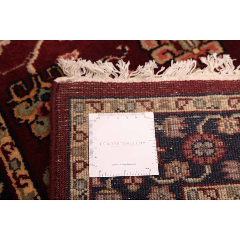 ECARPETGALLERY Hand-knotted Finest Agra Jaipur Dark Red Wool Rug - 2'7 x 9'10