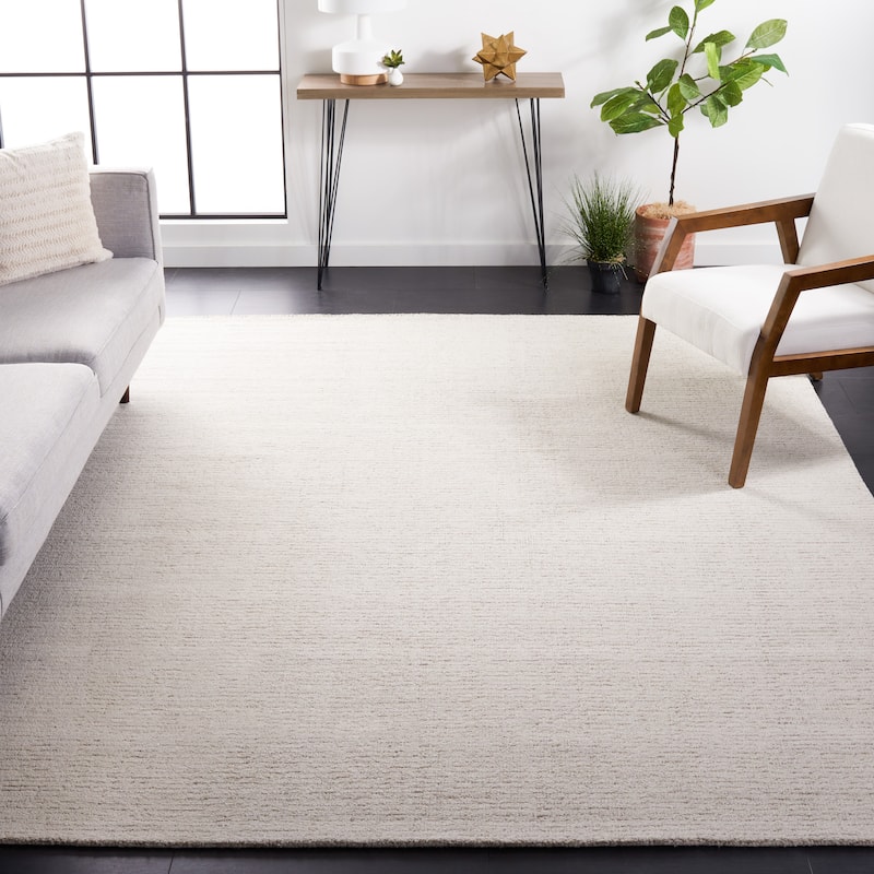 SAFAVIEH Handmade Abstract Lottie Modern Wool Rug - 12' x 16' - Ivory/Beige - Rectangle