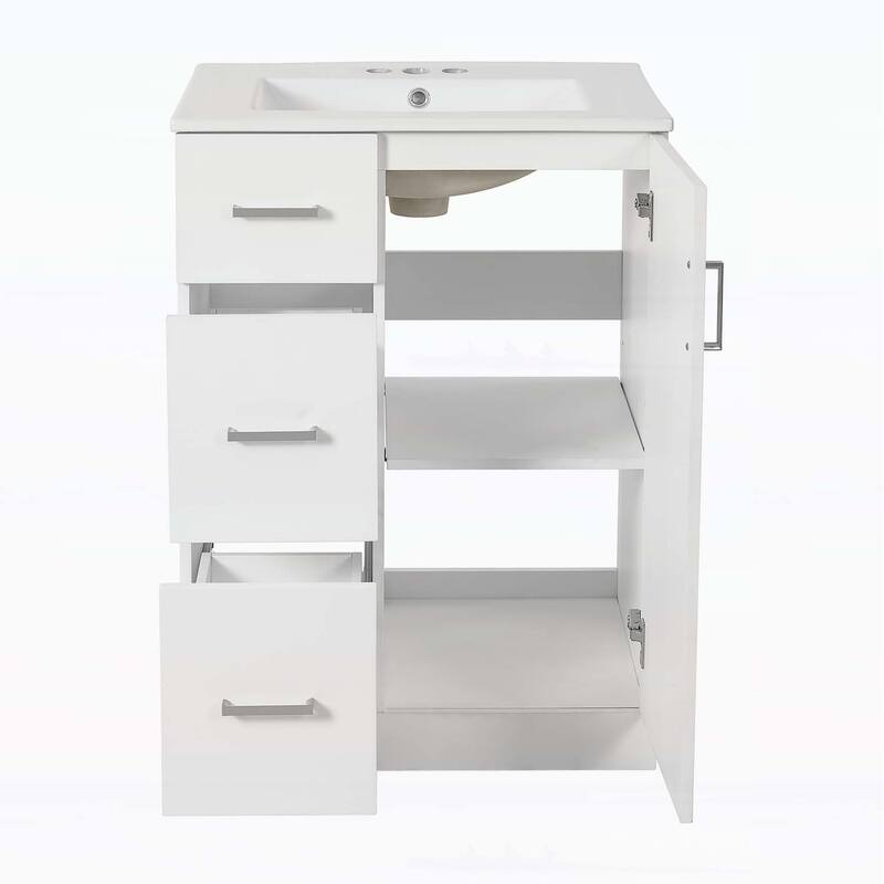 Bathroom Sink Cabinet with 2 Drawers and Soft-Closing Door