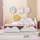 preview thumbnail 25 of 32, Twin Size Daybed with 2 Storage Drawers & Clouds Decor, Wood Kids Twin Bed, Twin Storage Platform Bed Frame for Kids Girls Boys