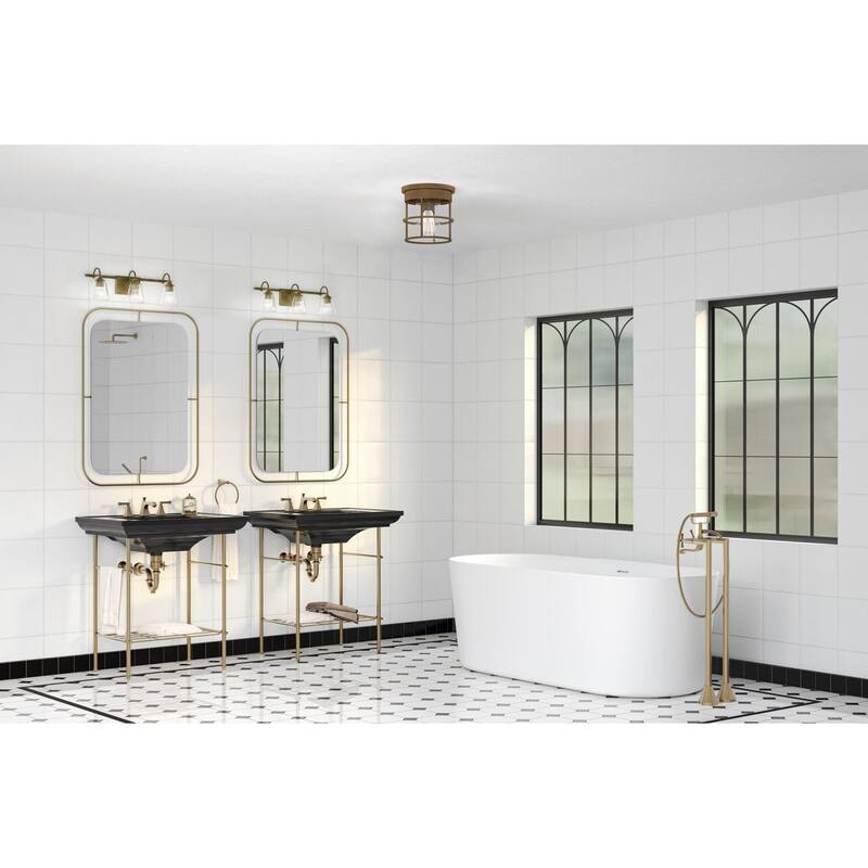 Martenne Collection Three-Light Aged Bronze Modern Farmhouse Vanity Light - 24 in x 7 in x 8.5 in