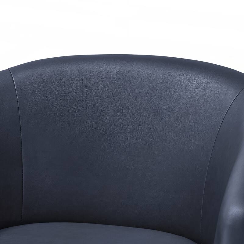 Faux Leather Swivel Barrel Chair