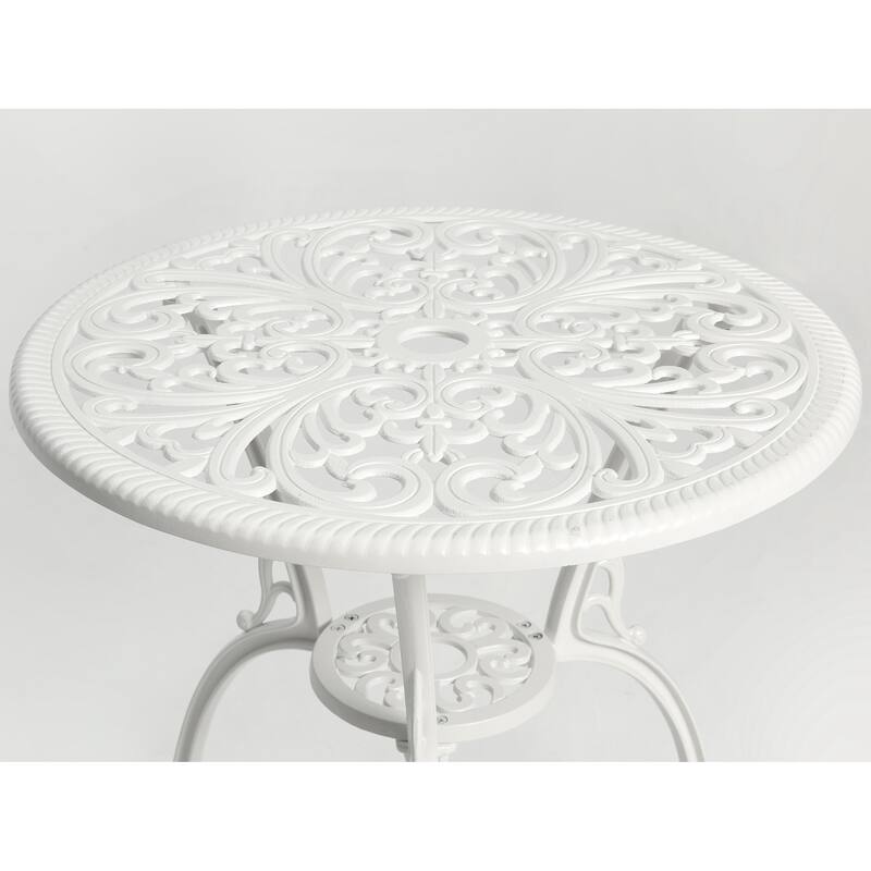 Best Choice Products 3-Piece Outdoor Rust-Resistant Cast Aluminum Patio Bistro Set white