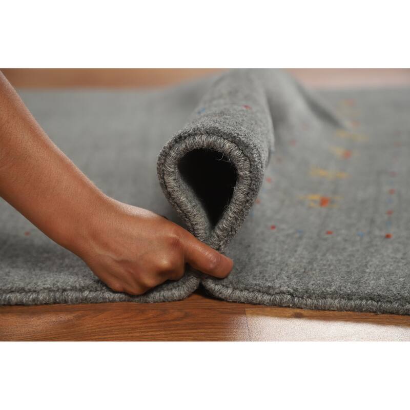 Tribal Gray Gabbeh Indian Area Rug Handmade Wool Carpet - 4'9" x 7'10"