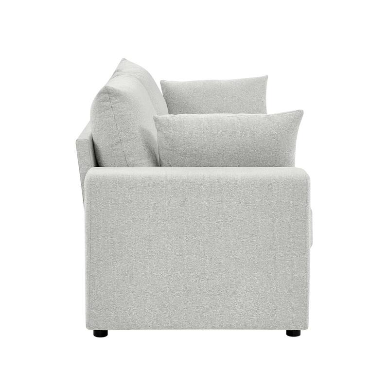 78" Modern Upholstered 2-seater Sofa with 2 Throw Pillows