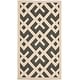 preview thumbnail 92 of 175, SAFAVIEH Courtyard Marita Indoor/ Outdoor Waterproof Patio Backyard Rug 2' x 3'7" - Black/Beige