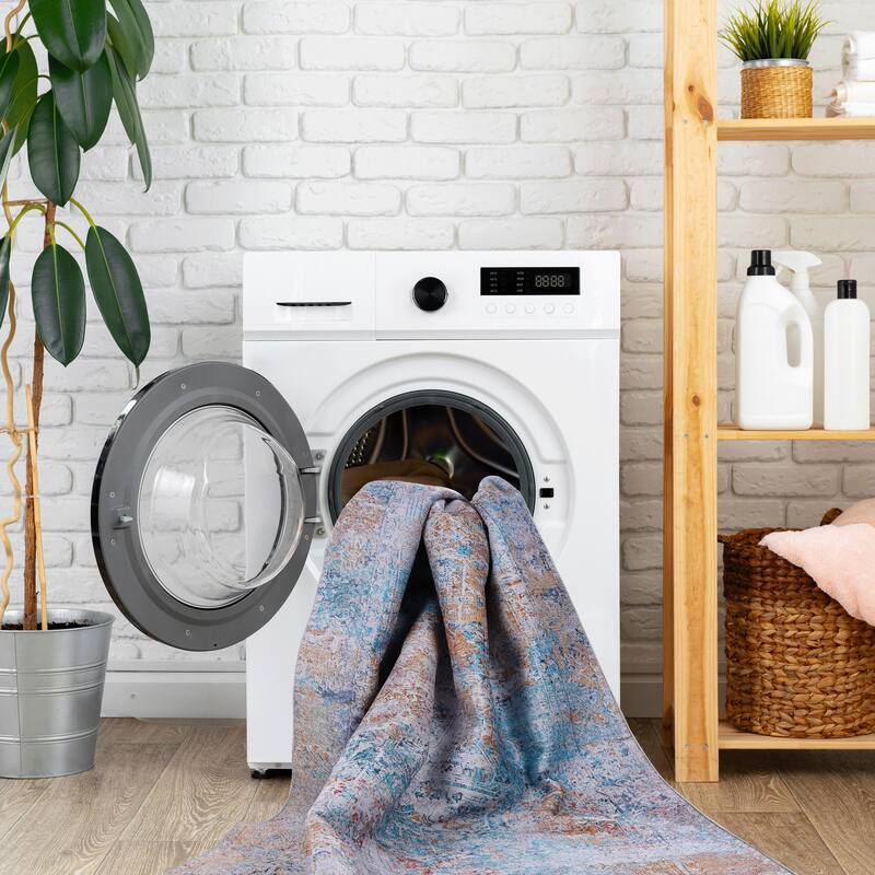 Machine Washable Rug 2'6"x10"',Non Slip Rugs for Living Room Bedroom Carpet Stain Resistant,Home Decor - 6' x 7'