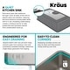 preview thumbnail 10 of 87, KRAUS Dex Stainless Steel Single Bowl Undermount Kitchen Bar Sink