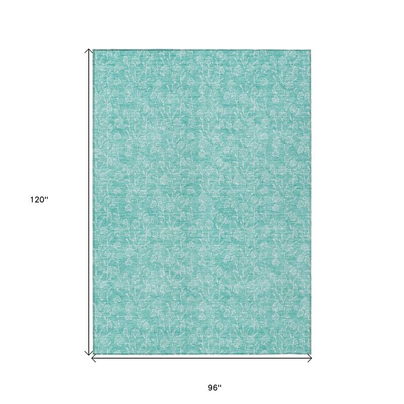 HomeRoots Floral Transitional Rectangle Outdoor Rug
