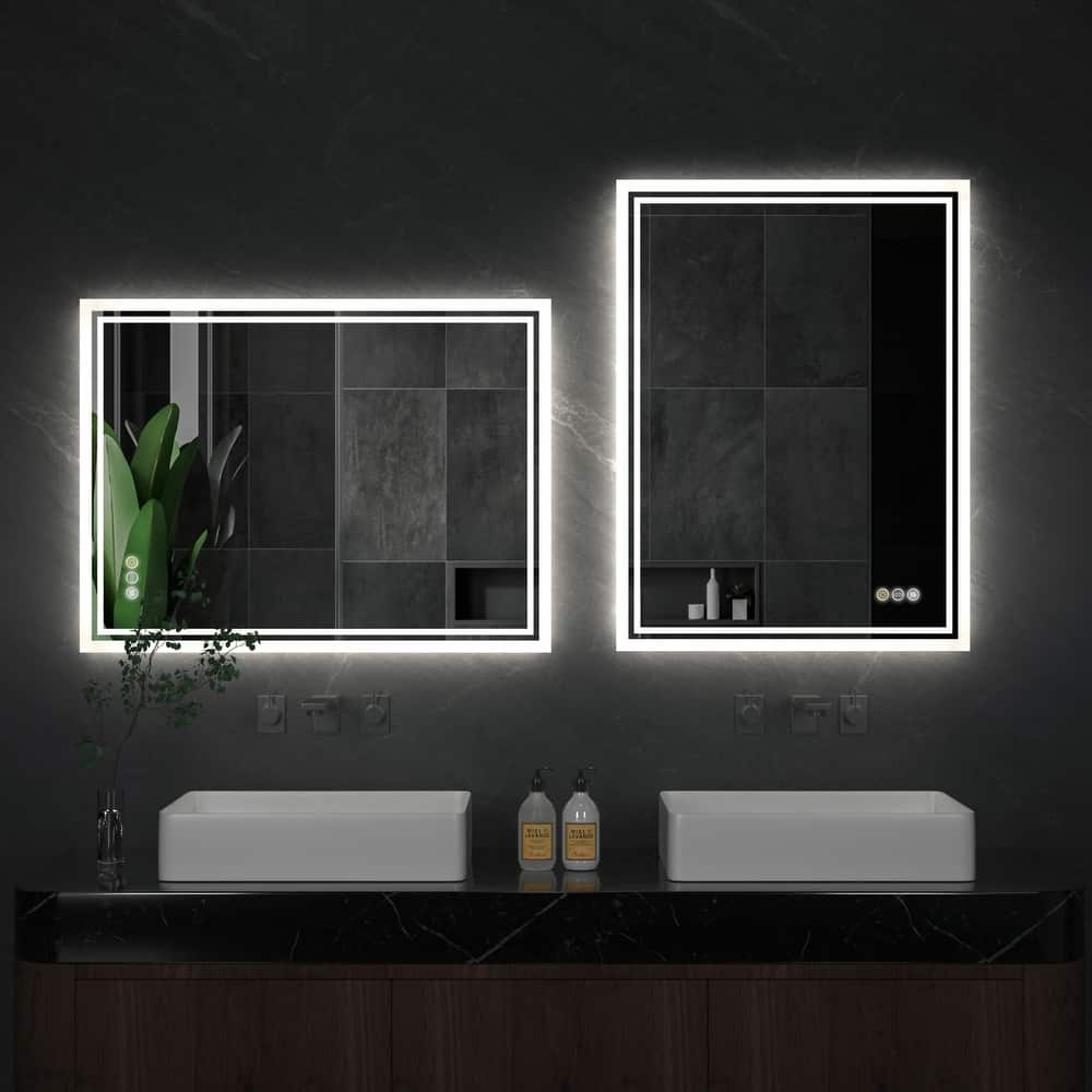 Illuminated Bathroom Mirror Anti-Fog Wall Mounted Dimmable Backlit