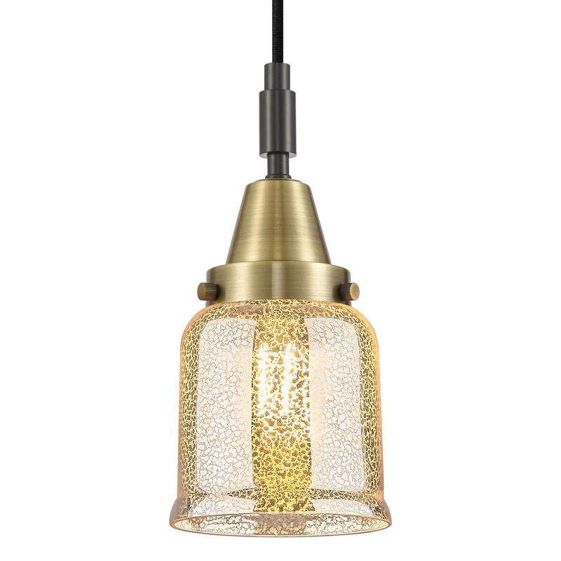 Innovations Lighting 447-1P-G58 Bell 5" Wide Mini Pendant with - Black Antique Brass