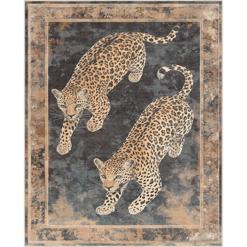 Well Woven Apollo Leopard's Reverie Animal Print Modern Flat Pile Rug