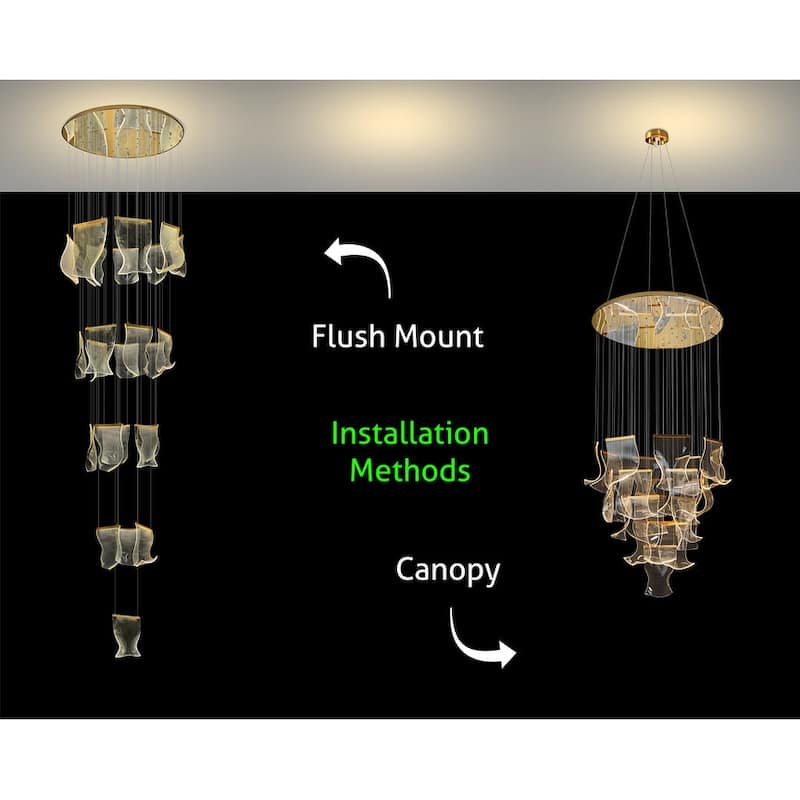 Luxury LED modern Chandelier 24 lights for Foyer staircase or hallway