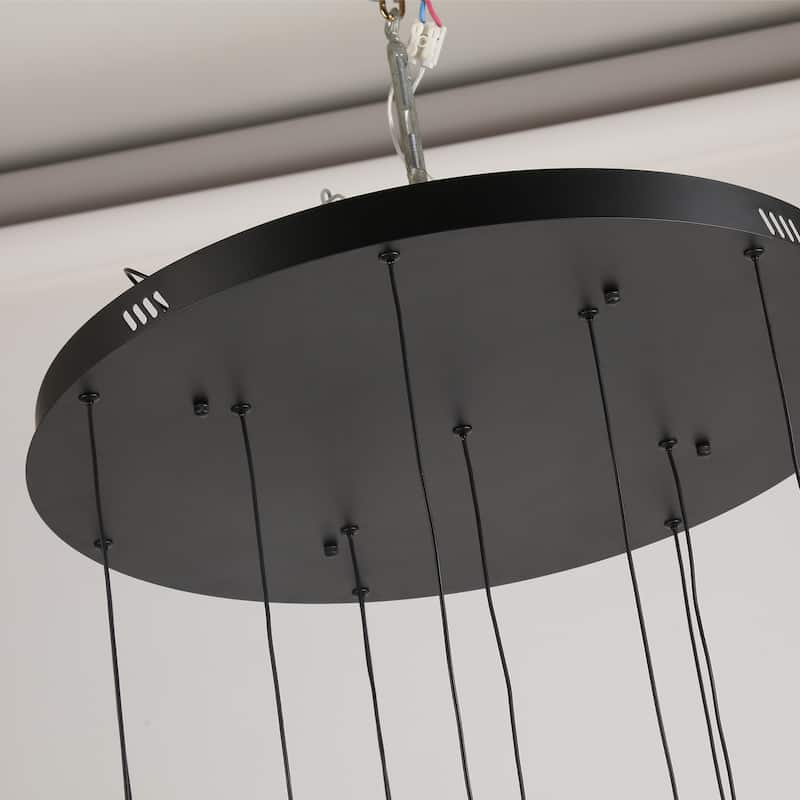 Contemporary Touch LED Drop Integrated Stairway Lighting Chandelier - 12 Lights