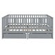 preview thumbnail 86 of 118, Wood Cribs Convertible Toddler Bed with Fence Guardrails and 2 Drawers Split into Independent Floor Bed and Daybed Slat Support