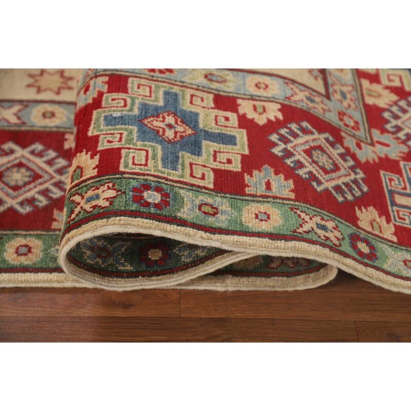 Kazak Oriental Area Rug Hand-Knotted Wool Carpet - 5'8" x 8'8"