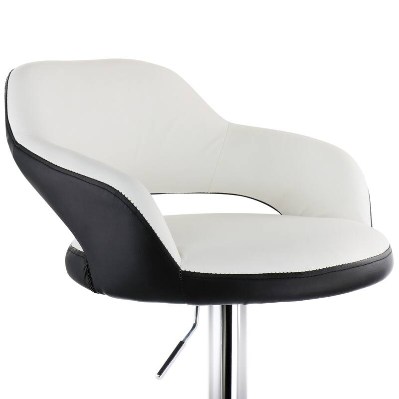 Elama 2 Piece Adjustable Faux Leather Bar Stool