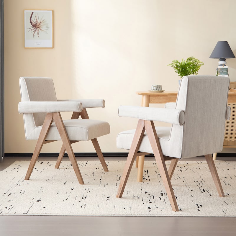 Christopher Knight Home Poppy Fabric Arm Dining Chair (Set of 2)