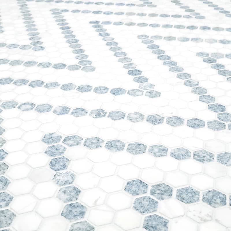 Ackland AKM-S-1X1LUP-CA 11" x 14" Marble Geometric Floor and Wall