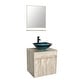 preview thumbnail 29 of 39, 24" Bathroom Vanity Set Tempered Glass/ Ceramics Sink Combo Wall Mounted Natural Cabinet Faucet Drain Mirror