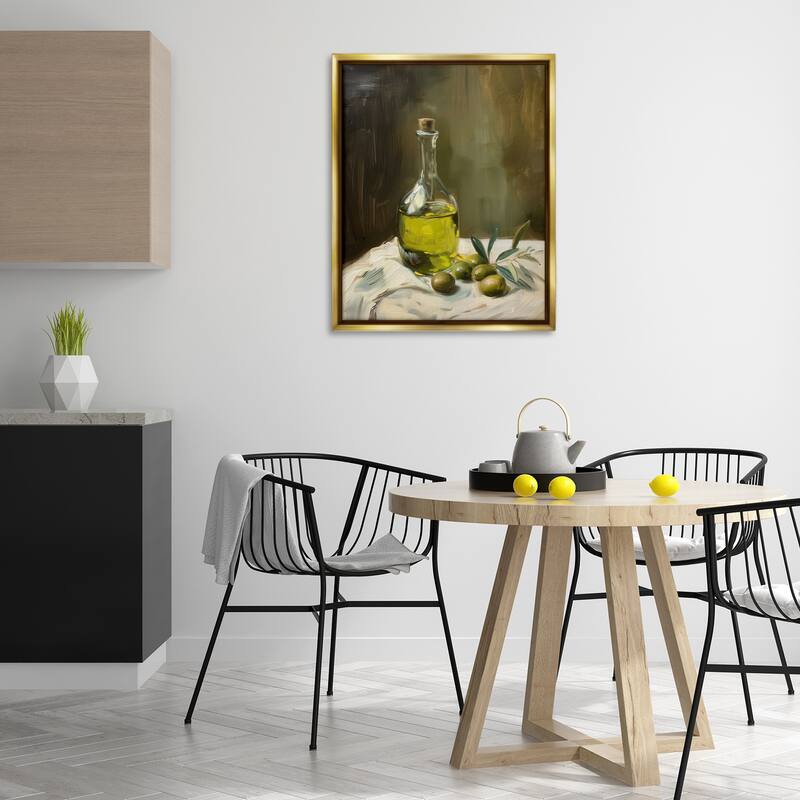 Stupell Olive Oil Still Life Framed Floater Canvas Wall Art Design By Arlington Prints