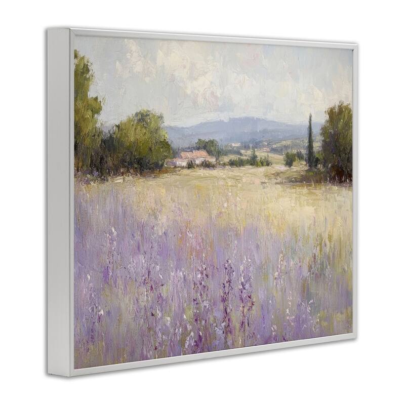 Stupell Lavender Farmland Meadow Framed Giclee Art Design By Petal Prints Design