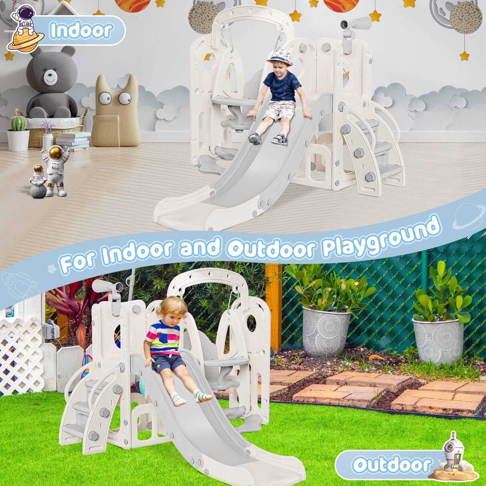 Toddler Slide and Swing Set Indoor Outdoor 6 in 1 Kids Slide for Toddlers Age 1 3 Toddler Playset Toddler Playground On Sale Bed Bath Beyond 40776534