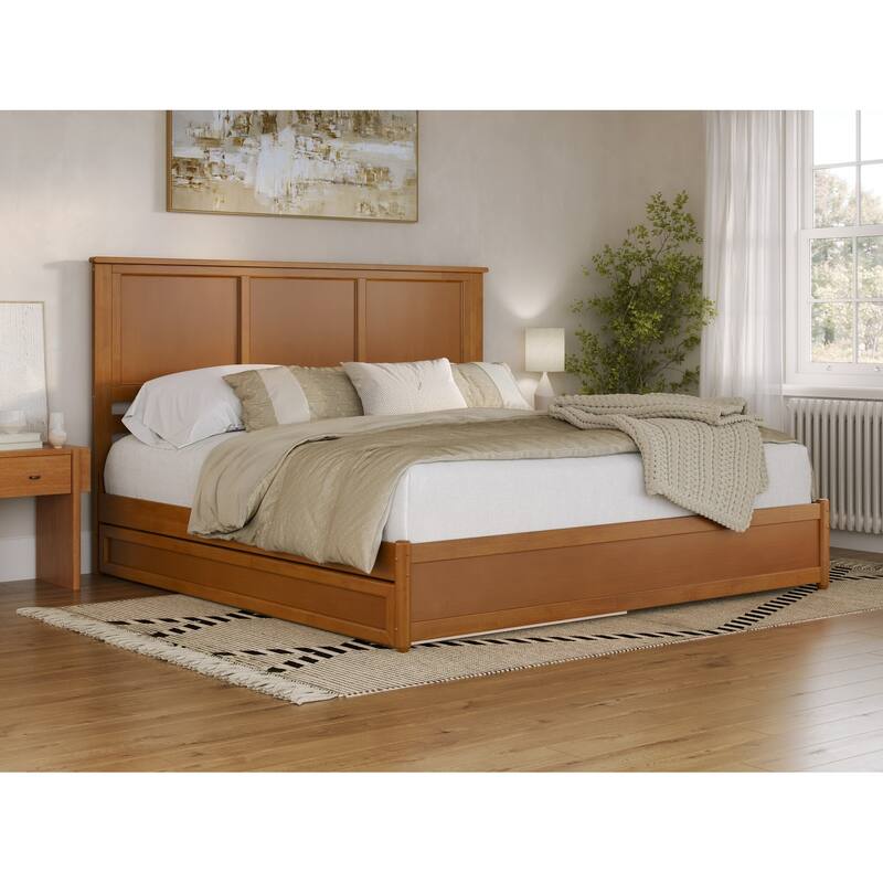 Felicity Platform Bed with Panel Footboard and Twin XL Trundle
