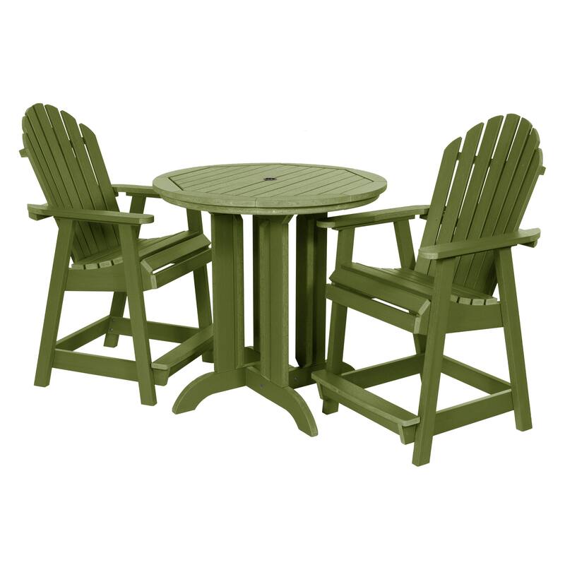 Highwood Commercial 3-Piece Adirondack 36" Bistro Counter Height Dining Set