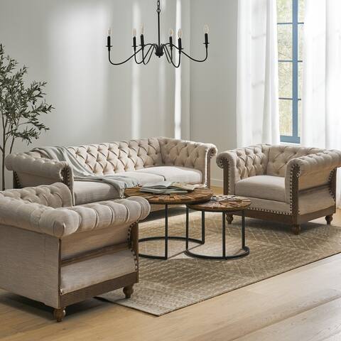 Voll Fabric 3 Piece Living Room Set by Christopher Knight Home