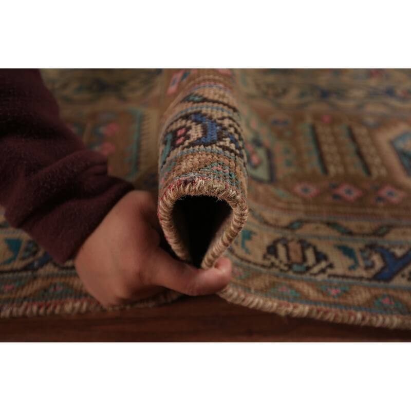 Geometric Tabriz Persian Vintage Area Rug Hand-Knotted Wool Carpet - 8'3" x 11'4"