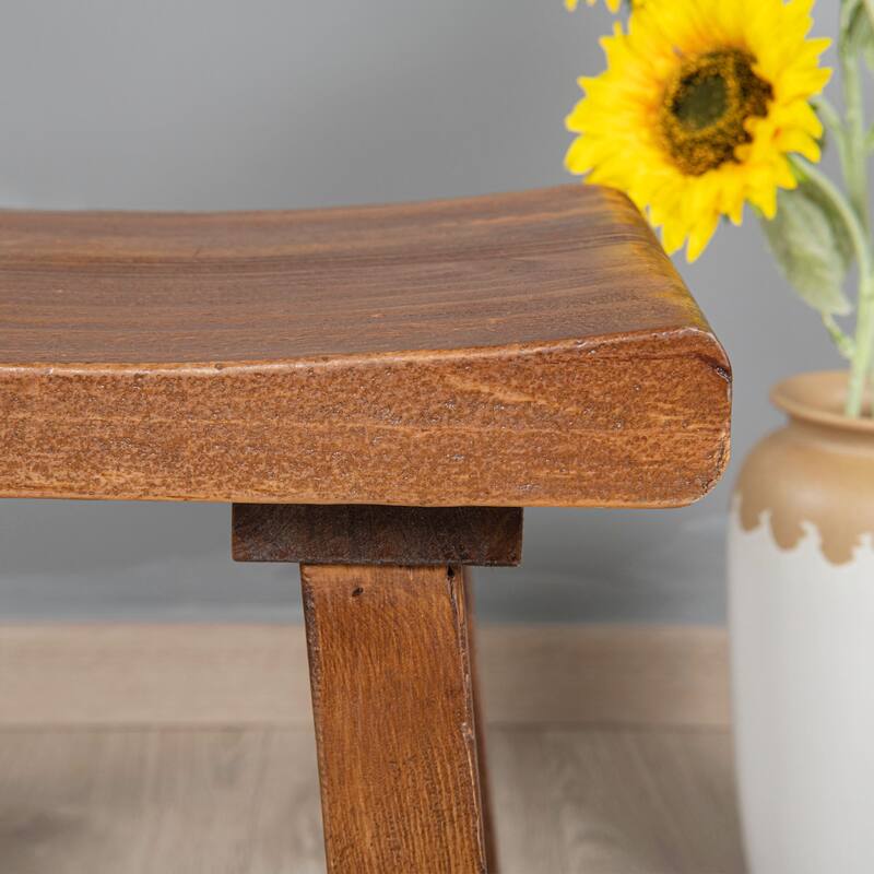 Home Soft Things Old Pine Wood Stool 20"x14"x18.5"H