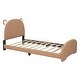 preview thumbnail 5 of 22, Upholstered Platform Bed, Bear-shaped Headboard, Footboard with Pocket, Wood Panel Bed for Kids Girls Boys